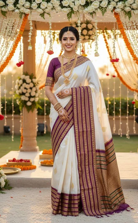 Swet By Aab Soft Silk Jacquard Pattern Work Saree 